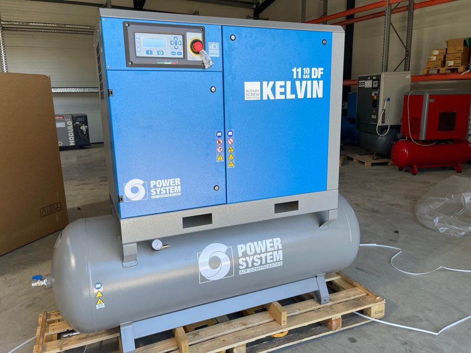 Compresor NOU Cu surub - Power System Kelvin 11 Kw-10 Bar - 500 L, DF