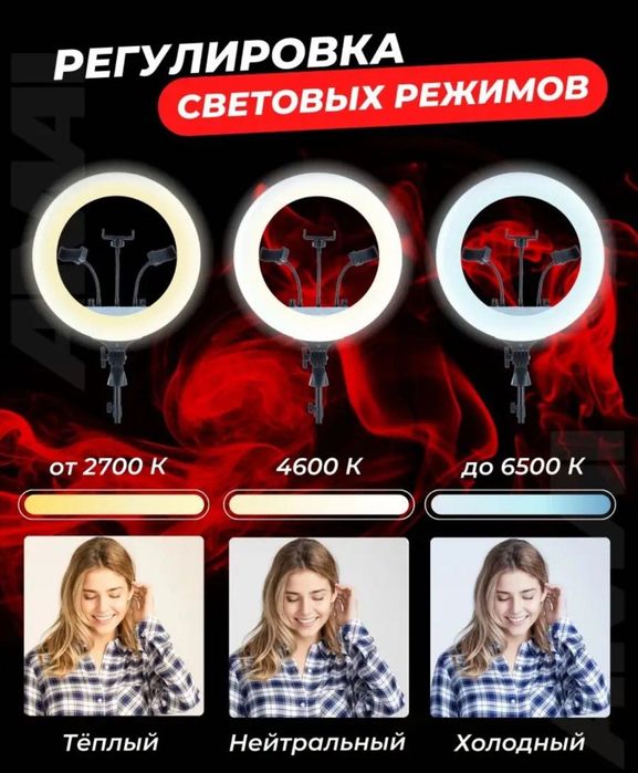 Кольцевая лампа и штатив