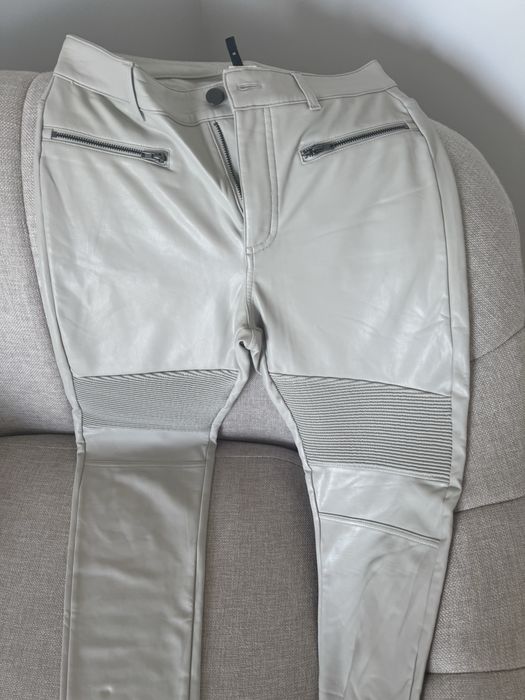 Pantaloni piele crem Calzedonia marimea S