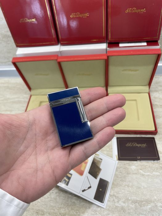 St.Dupont синя стоманена запалка