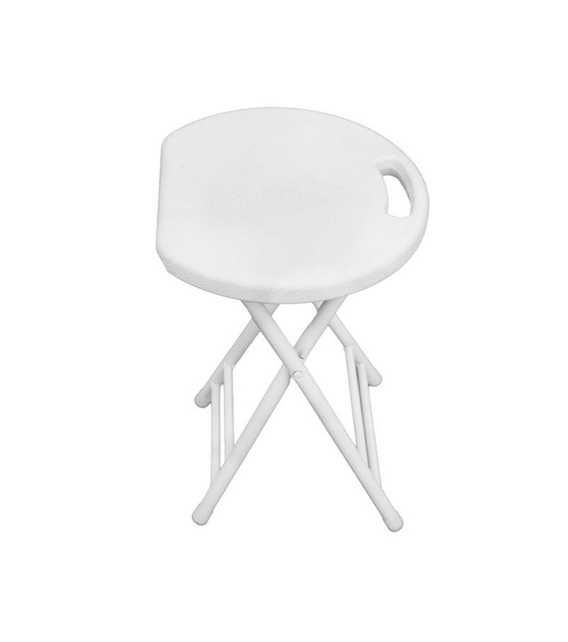 Табуретка сгъваема, бял цвят, 47cm