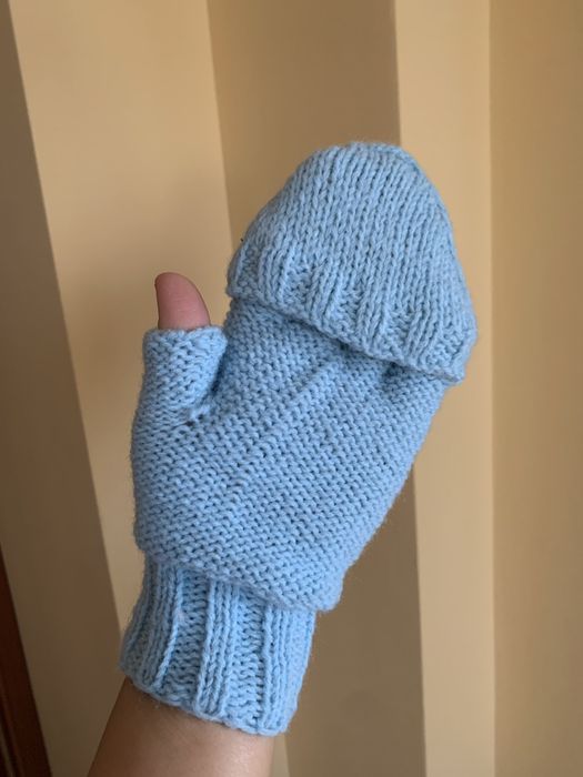 Ръчно плетени дамски ръкавици с капаче без пръсти За момичета или жени