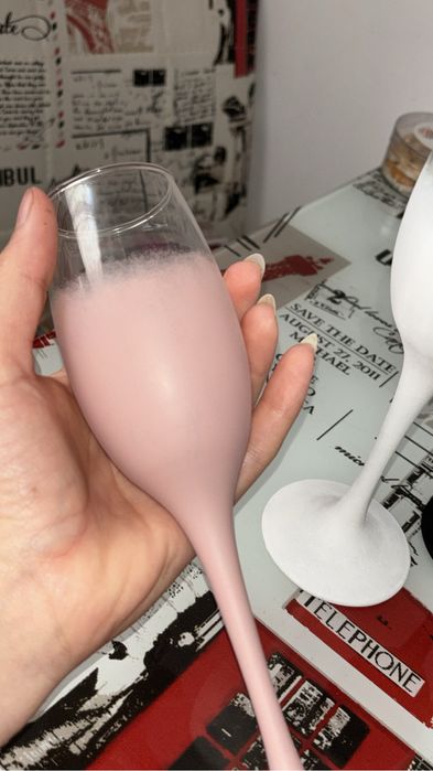 Set 4 pahare nunta hand made