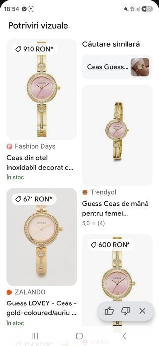 Ceas guess auriu- roz Original