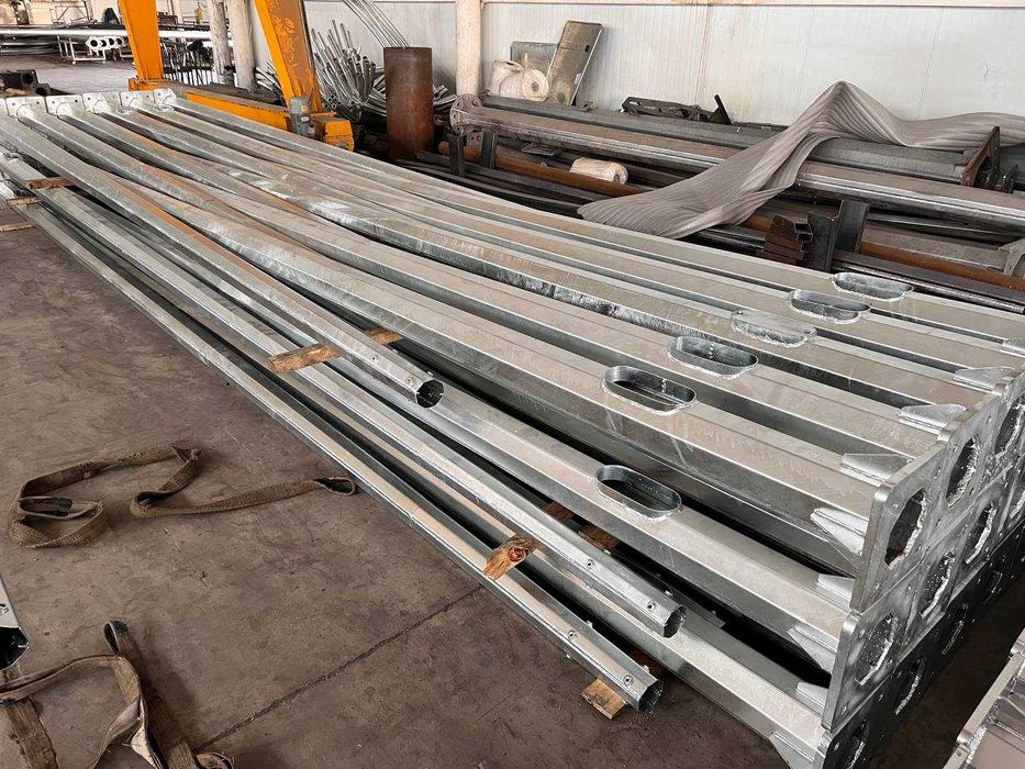 Граненые Опоры освещения оцинкованные металлические многогранные столб