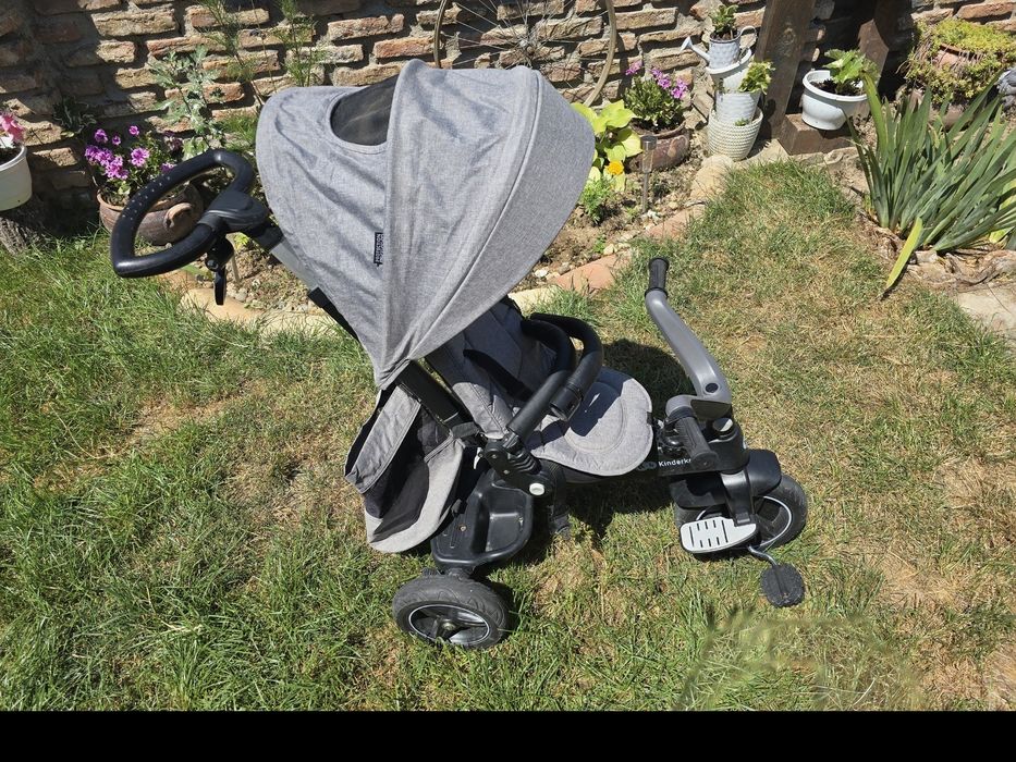 Триколка Kinderkraft AVEO 3 в 1 Grey въртяща седялка