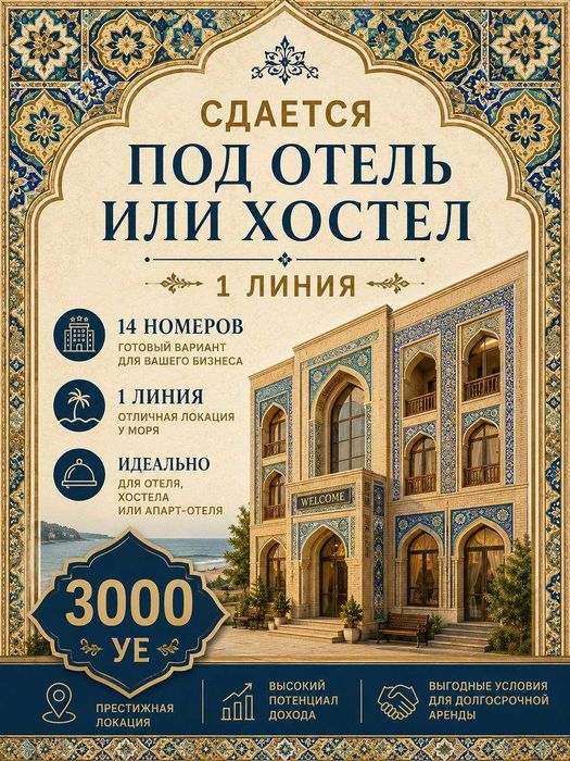 Сдается хотель или под хостел 14 номеров первая линия YR155