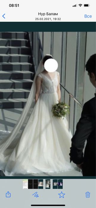 Свадебное платье! Фата в подарок!