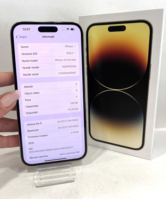iPhone 14 Pro Max, 128GB, garanție, Gold!