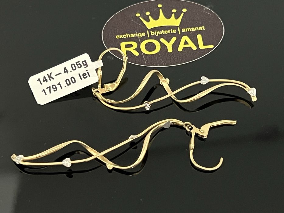 Bijuteria Royal CB : Cercei aur 14k 585  4,05 gr