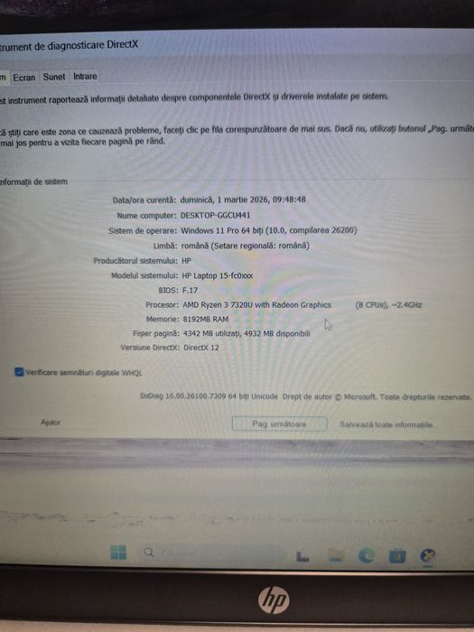 Laptop HP nou! - Ryzen3/8 gb ram