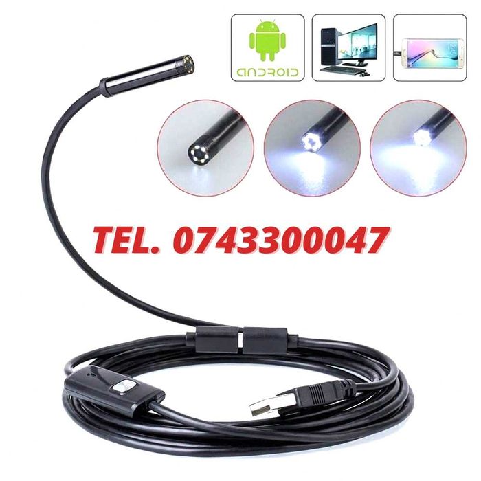 Modul Modul Camera Inspectie Tip Endoscop 5.5Mm 2M Android Pentru Inspectie Video In Zone Greu Accesibile Conform Specificatiilor Mentionate In Titlu