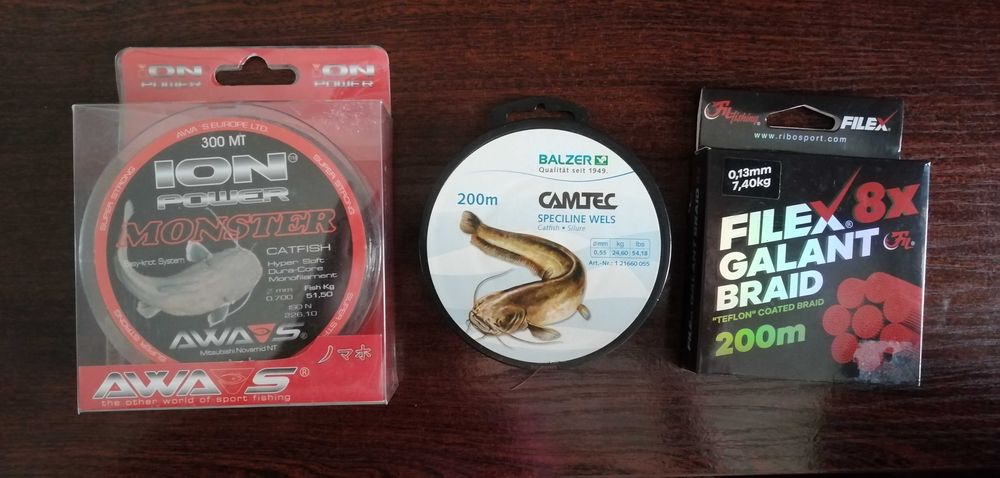 Въдици  Липно 280 и 260 см., монофил за сом и брайд