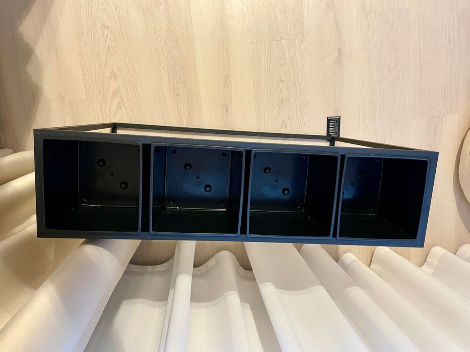 Ghiveci suport Flori 60x80cm metal negru, cu 4 ghivece 15x15 cm. Nou!