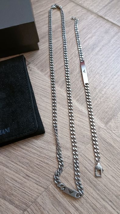 Set lanț și brățară Emporio Armani Steel