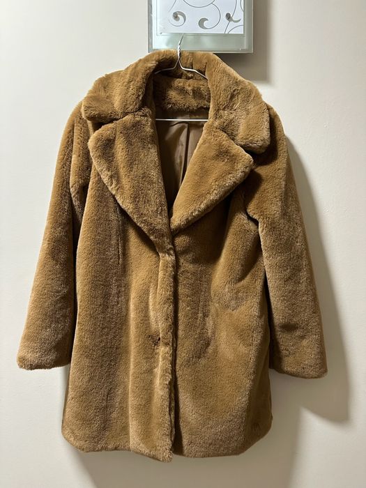 Дамско кафяво палто Teddy Bear палтенце