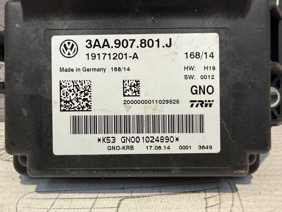 Modul frână de mana EPB Volkswagen Passat B7 3AA907801J 2014 / [2011-2014] / (5B3)