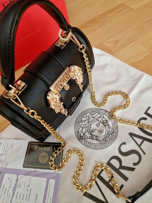 Geanta Versace, super model import Italia, logo metalic, curea detasabila, saculet, etichetă