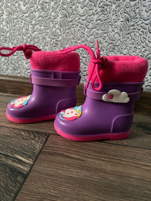 Сапожки резиновые на девочку 21 размер