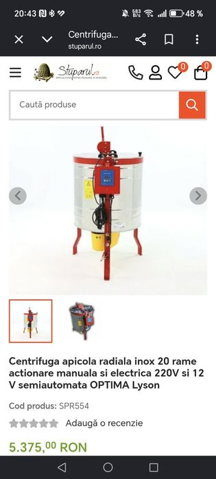 Schimb-vand centrifuga lyson radială 20 rame 1/2