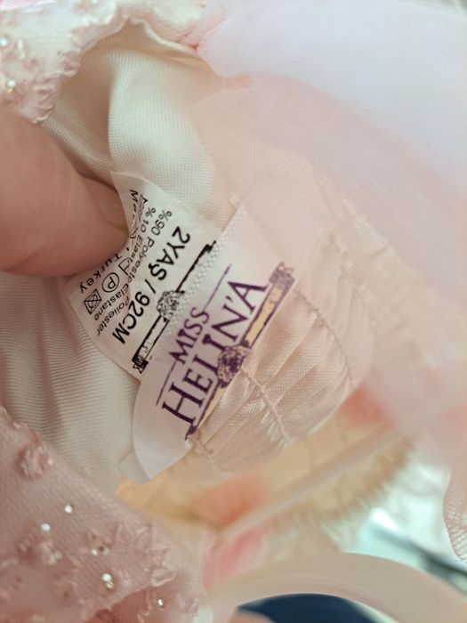 страхотна розово-бяла официална рокличка (КАТО НОВА!)