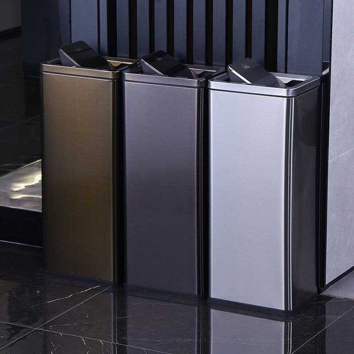 Мусорное ведро 30 литров с поворотной крышкой, нержавеющая сталь