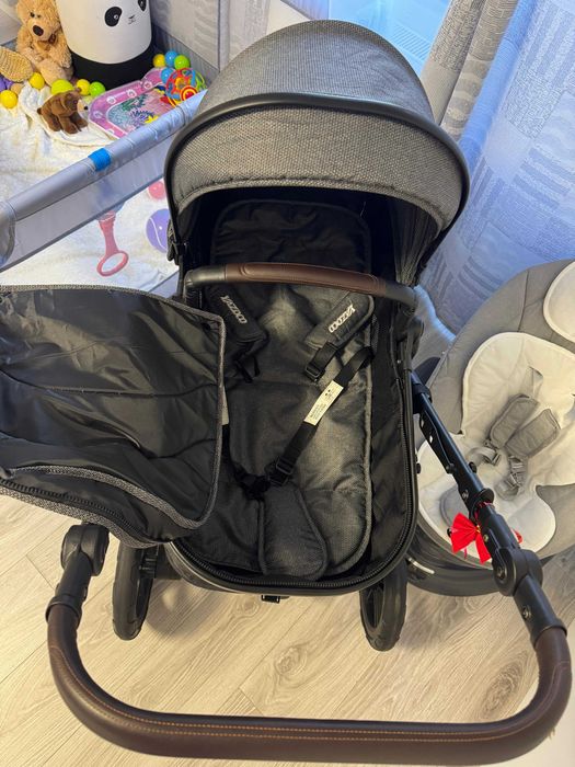 Cărucior pentru bebeluși 3 în 1 luxos, cu cadru din aluminiu