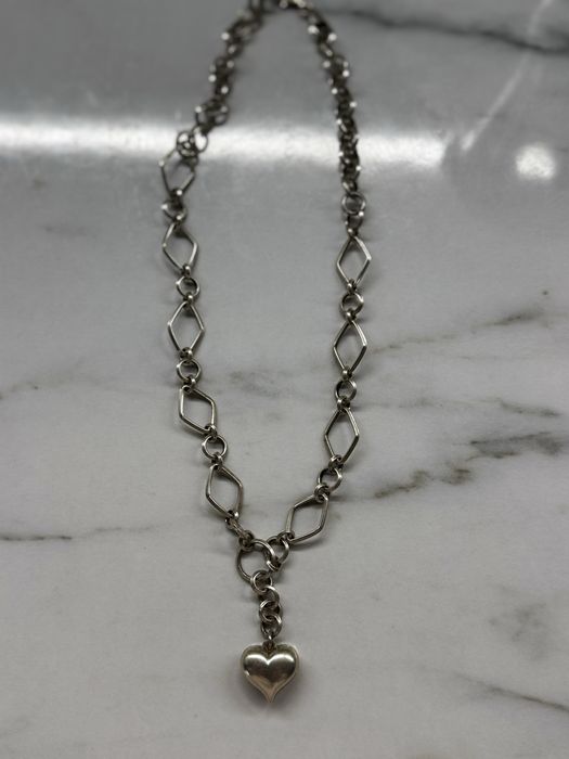 Колие със сърце печат 925