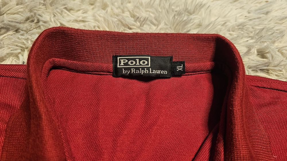 Tricou Polo Ralph Lauren cu guler marimea L rosu (barbati)