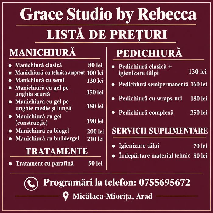 Manichiură și Pedichiură, Micălaca-Arad