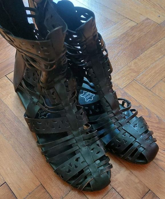 Sandale gladiator piele