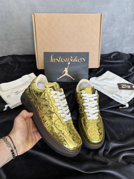 Af1 Nike Air Force 1 Louis Vuitton Gold by virgil Abloh size 41