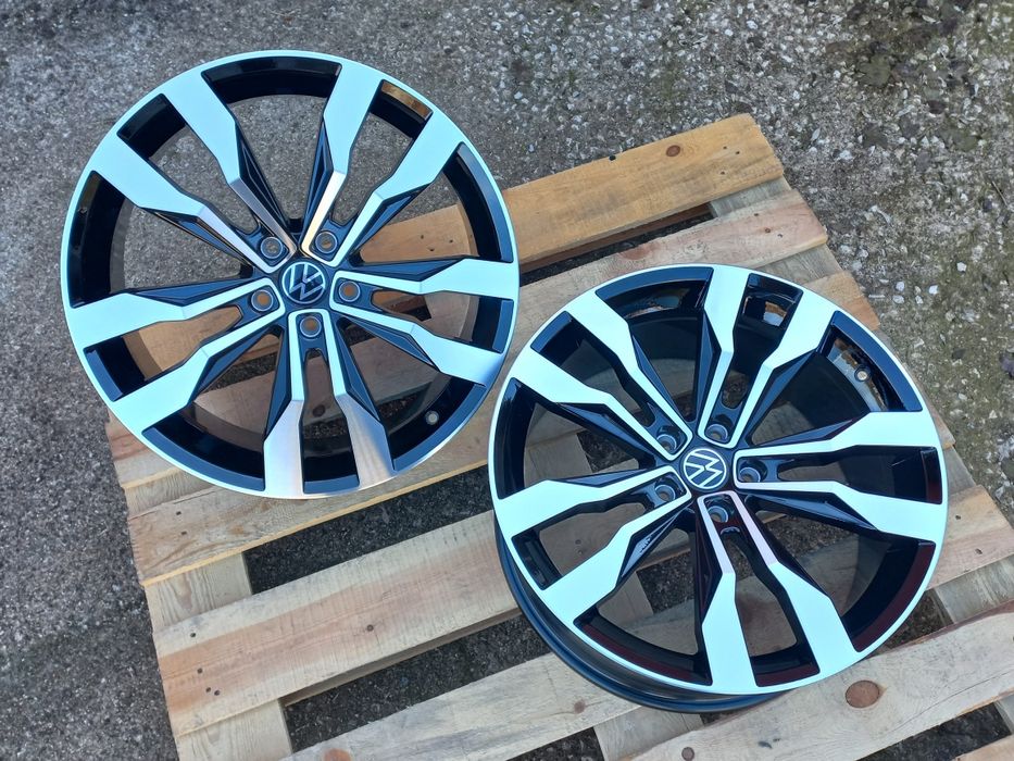 19"Vw Suzuka 8.5ж ет38 Tiguan Touran Passat Jetta T.roc Black Polish Ч