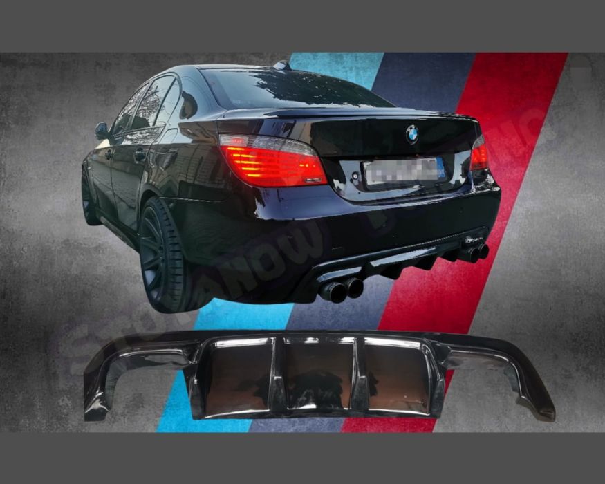 Бмв Е60 Е61 Оребрен Дифузьор / Добавка за задна броня / BMW E60 E61