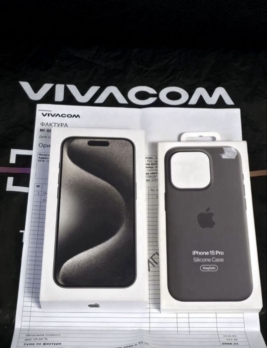 КАТО НОВ 256GB iPhone 15 Pro Гаранция Vivacom 2025г. Natural | Сив