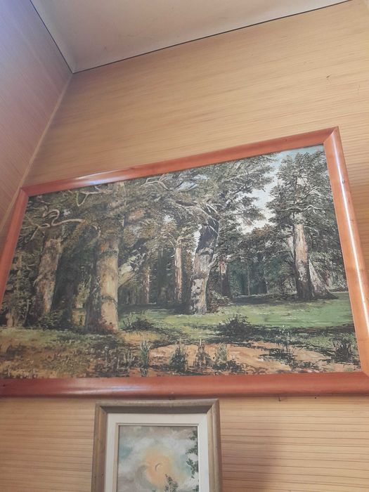Tablou Monumental de Pădure 162x107cm Ulei pe PFL Anii '80 Ramă Masivă