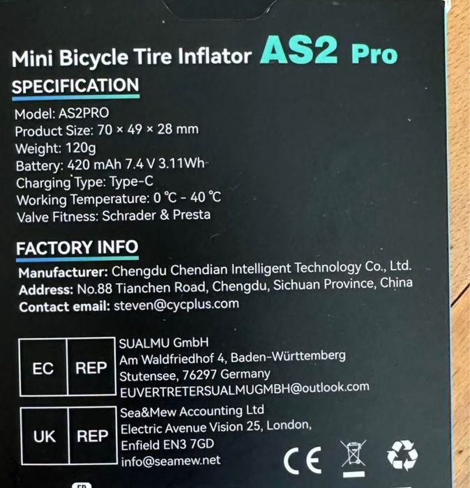 Портативны насос для велосипеда cycplus pro