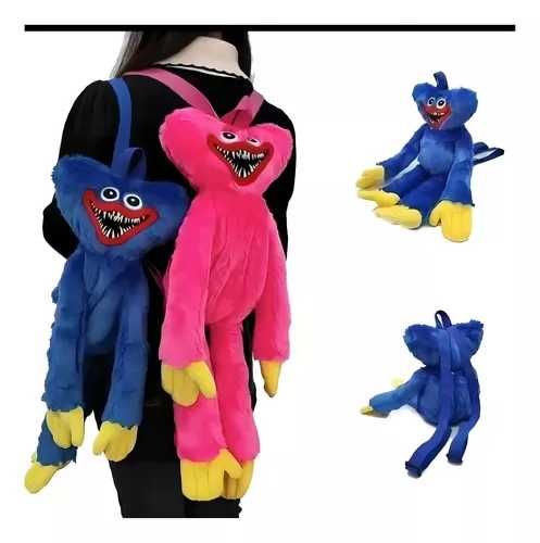 Плюшена играчка Раница Хъги Лъги Huggy Wuggy, Синя/Розова