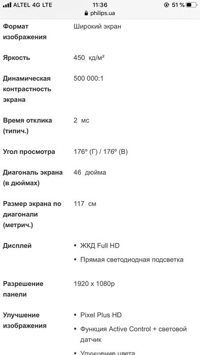 Телевизоры Philips 46’ Samsung 40’