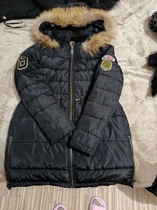 Зимно дълго яке с естествен пух