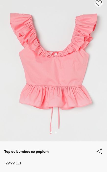 Top din bumbac cu plepum