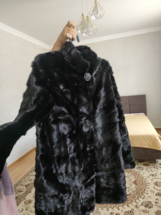 Норковая шуба черная
