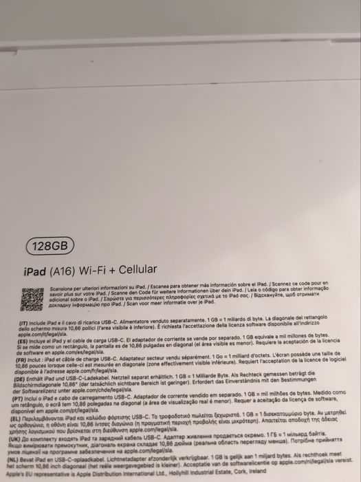 iPad 11 A16 128GB WiFi + 5G Cellular nou! Silver Argintiu White