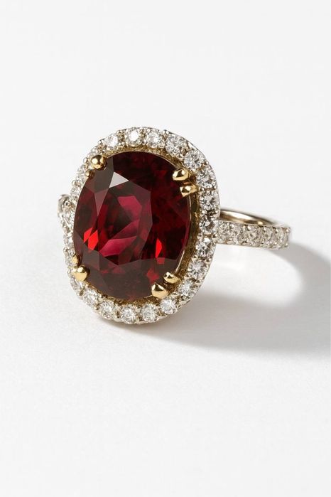 Кольцо с натуральным гранатом