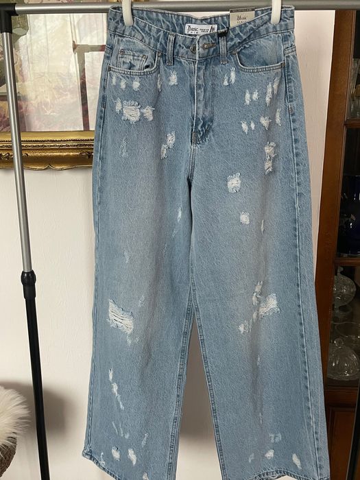 Дънки широк крачол и Пола/ Деним с двойна талия