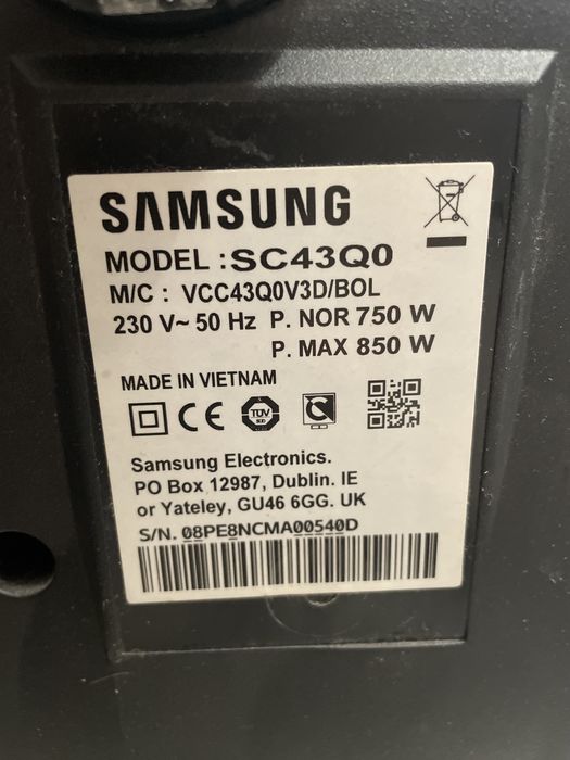 Aspirator 850 W, Samsung, SC43Q0