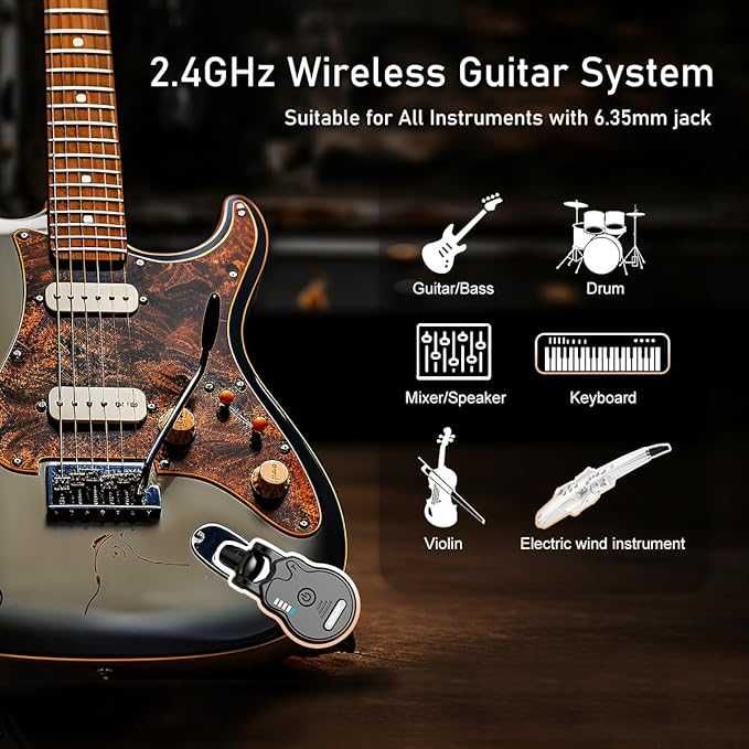 Wireless Transmitator si Receptor audio pentru Chitara guitar ACEMIC G1 2.4G Adaptor