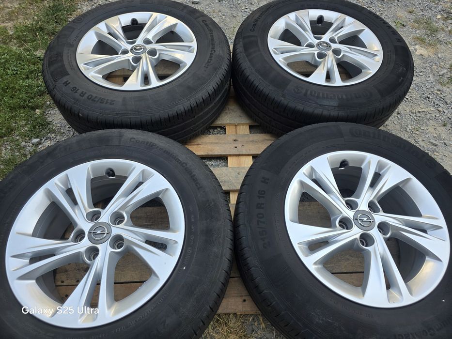 Лети джанти 16ки 5х108 Opel, Peugeot + летни гуми 215/70/16 Continental