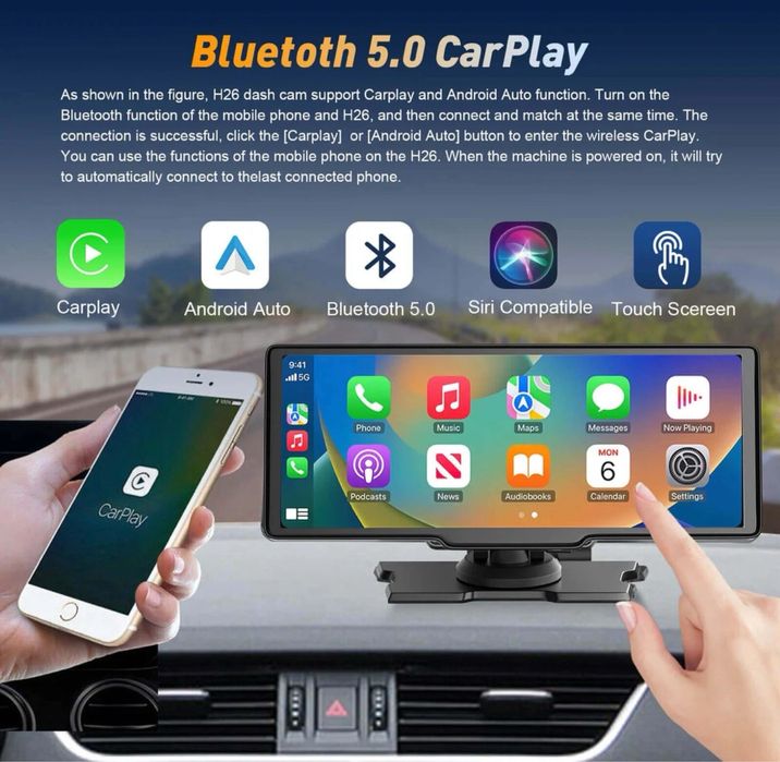 XGODY H26 10.26 инча автомобилен дисплей CarPlay Android Auto 1080P