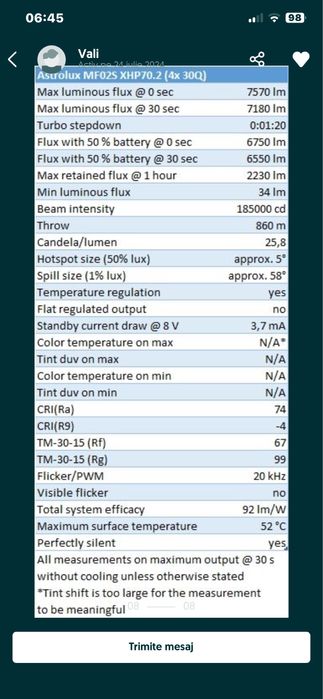 Lantrena profesionala de vanatoare ASTROLUX 16000 lumeni  MF02